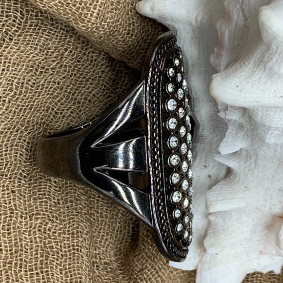 COSTUME RING_BLACK&GLASS - Picture 2 of 8